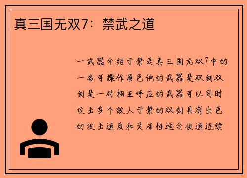 真三国无双7：禁武之道